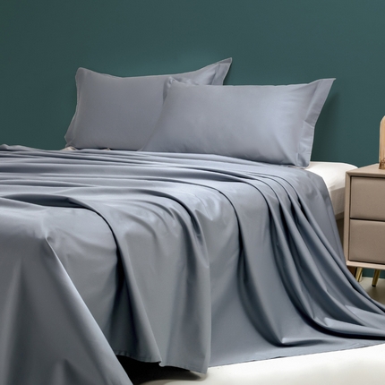 云栖家居 2023A类长绒棉纯色单床单 青灰色
