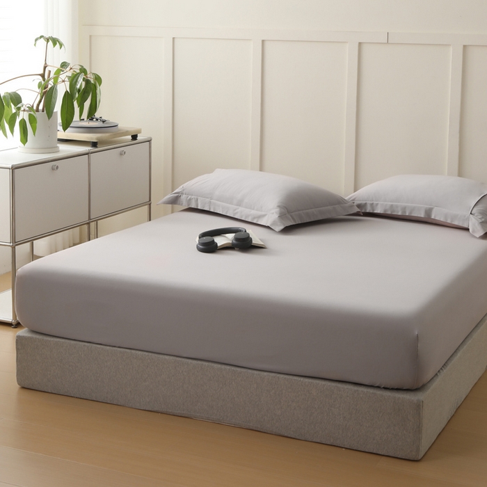 91家纺网 家纺一手货源 找家纺 云栖家居 2023A类纯色纯棉磨毛单床笠 苏木灰