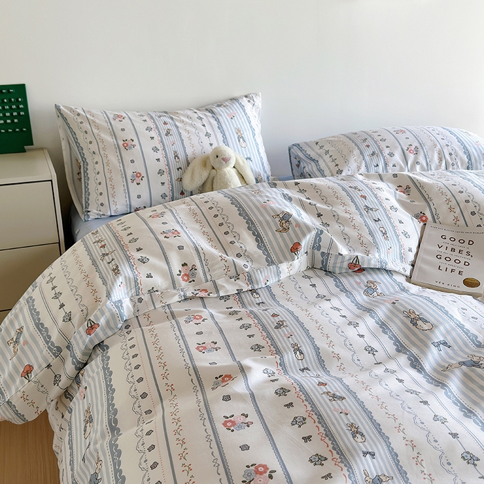 91家纺网 家纺一手货源 找家纺 怡家居 2023全棉印花四件套 彼得兔