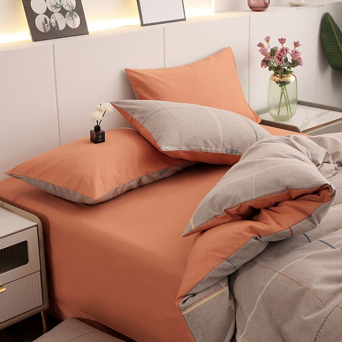 91家纺网 家纺一手货源 找家纺 爱思佳 2023新款全棉超柔陶瓷磨毛系列四件套 贝菡-灰