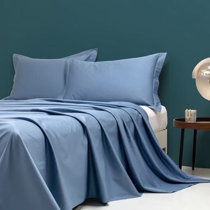 云栖家居 2023A类长绒棉纯色单床单 鲸鱼蓝