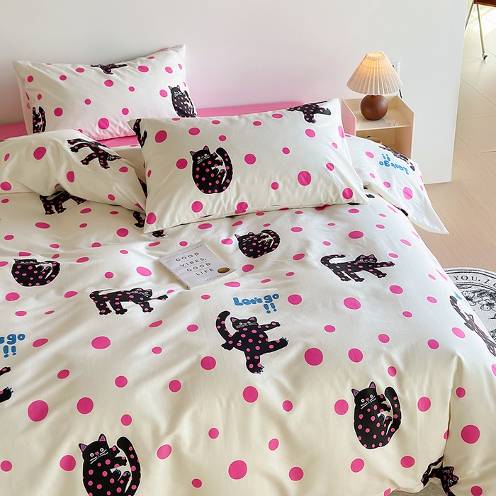 91家纺网 家纺一手货源 找家纺 怡家居 2023全棉印花四件套 淘气猫