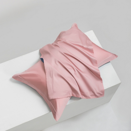 云栖家居 2023A类长绒棉纯色单枕套 莫兰迪粉&鲸鱼蓝