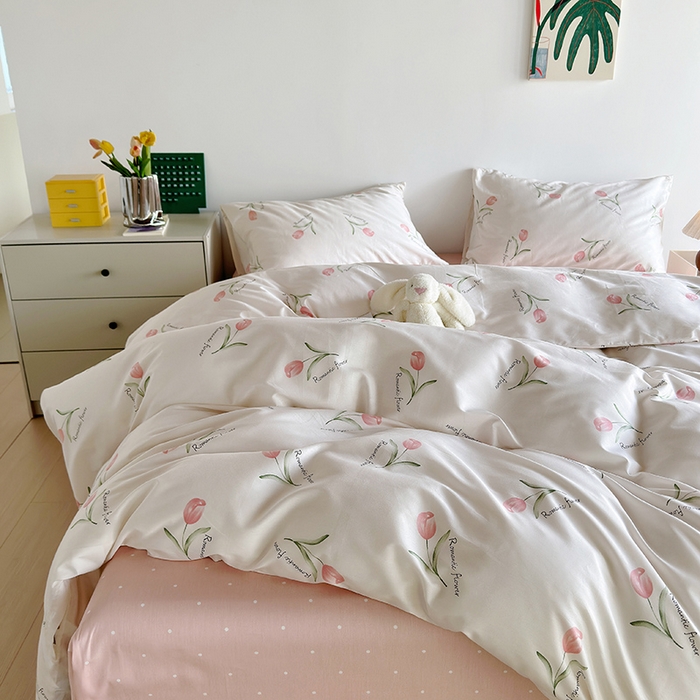 91家纺网 家纺一手货源 找家纺 怡家居 2023全棉印花四件套 花晴