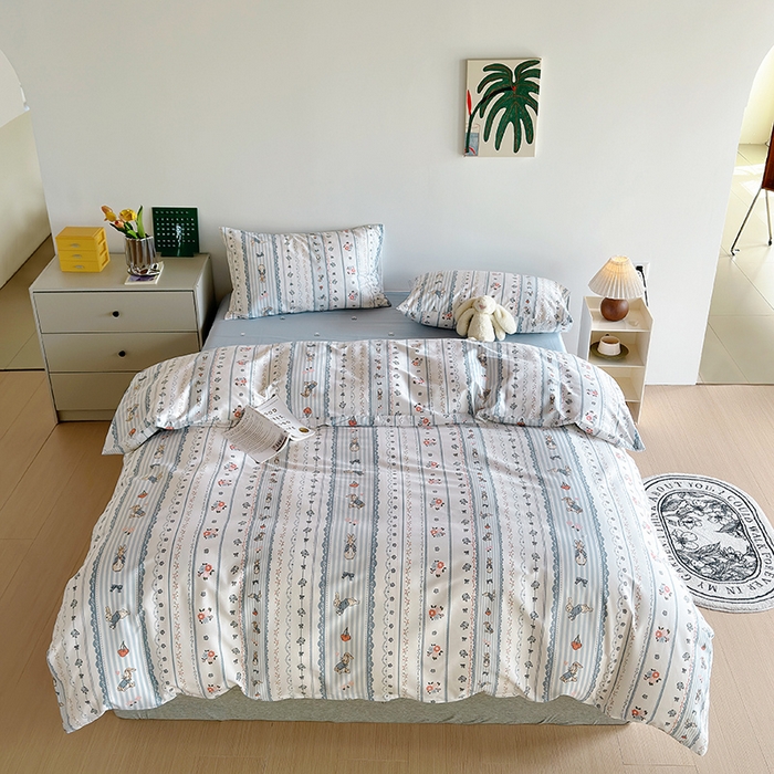 91家纺网 家纺一手货源 找家纺 怡家居 2023全棉印花四件套 彼得兔