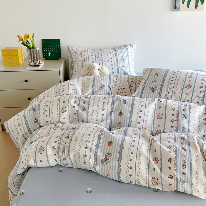 91家纺网 家纺一手货源 找家纺 怡家居 2023全棉印花四件套 彼得兔