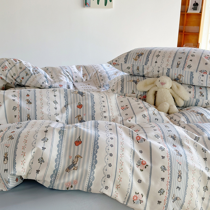 91家纺网 家纺一手货源 找家纺 怡家居 2023全棉印花四件套 彼得兔