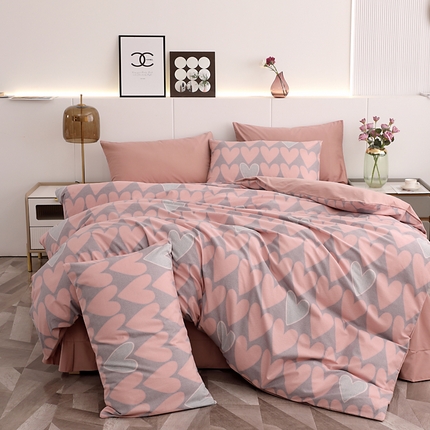 91家纺网 家纺一手货源 找家纺 爱思佳 2023新款全棉超柔陶瓷磨毛系列四件套 欣恬