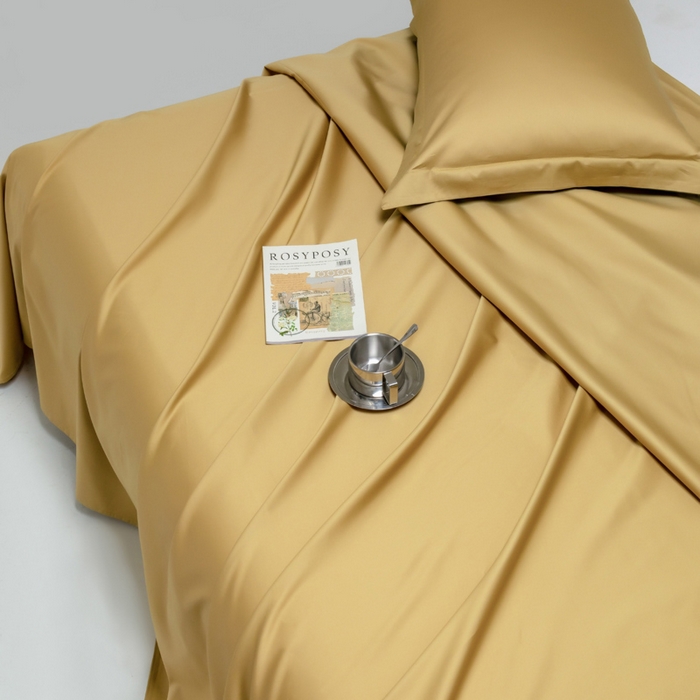 91家纺网 家纺一手货源 找家纺 云栖家居 2023A类长绒棉纯色单床单 落叶黄