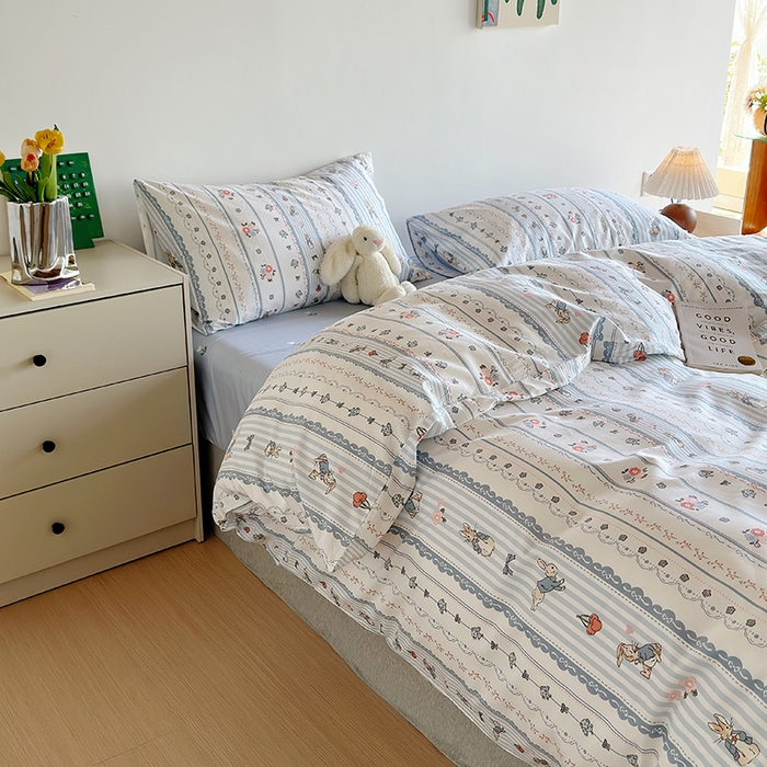 91家纺网 家纺一手货源 找家纺 怡家居 2023全棉印花四件套 彼得兔