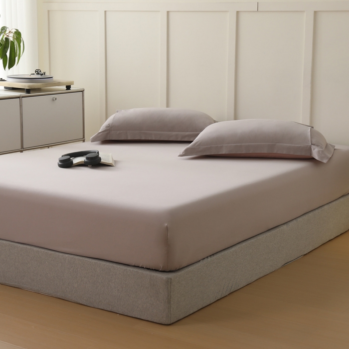 91家纺网 家纺一手货源 找家纺 云栖家居 2023A类纯色纯棉磨毛单床笠 苏木灰