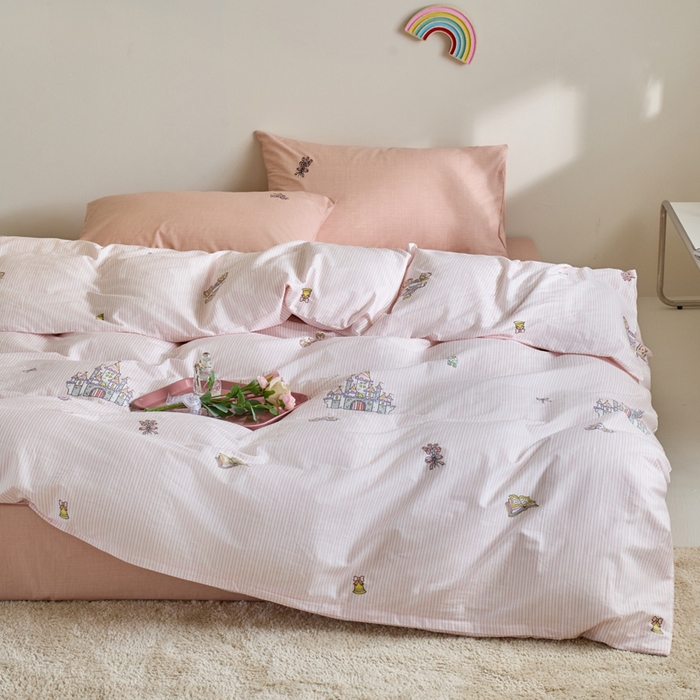 91家纺网 家纺一手货源 找家纺 怡家居 2023都市野兽刺绣系列四件套 城堡