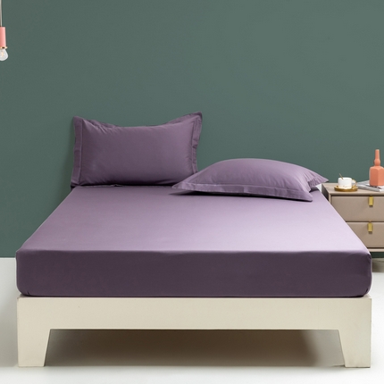 云栖家居 2023A类长绒棉纯色单床笠 黑加仑