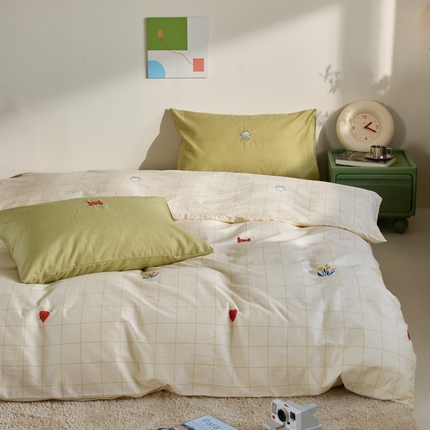 91家纺网 家纺一手货源 找家纺 怡家居 2023都市野兽刺绣系列四件套 欢喜