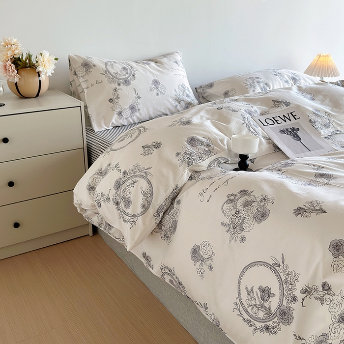 91家纺网 家纺一手货源 找家纺 怡家居 2023全棉印花四件套 锦绣