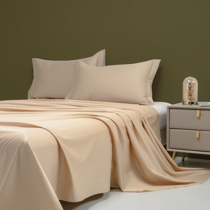 云栖家居 2023A类长绒棉纯色单床单 棉花糖色