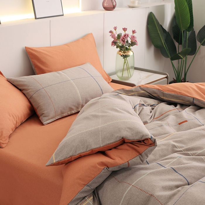 91家纺网 家纺一手货源 找家纺 爱思佳 2023新款全棉超柔陶瓷磨毛系列四件套 贝菡-灰