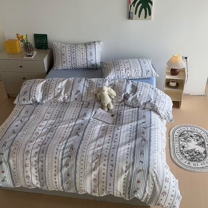 91家纺网 家纺一手货源 找家纺 怡家居 2023全棉印花四件套 彼得兔