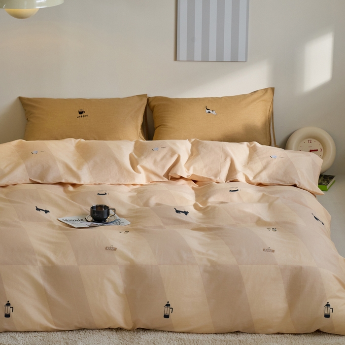 91家纺网 家纺一手货源 找家纺 怡家居 2023都市野兽刺绣系列四件套 和风