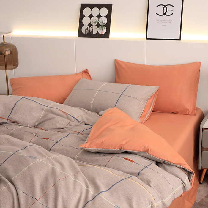 91家纺网 家纺一手货源 找家纺 爱思佳 2023新款全棉超柔陶瓷磨毛系列四件套 贝菡-灰