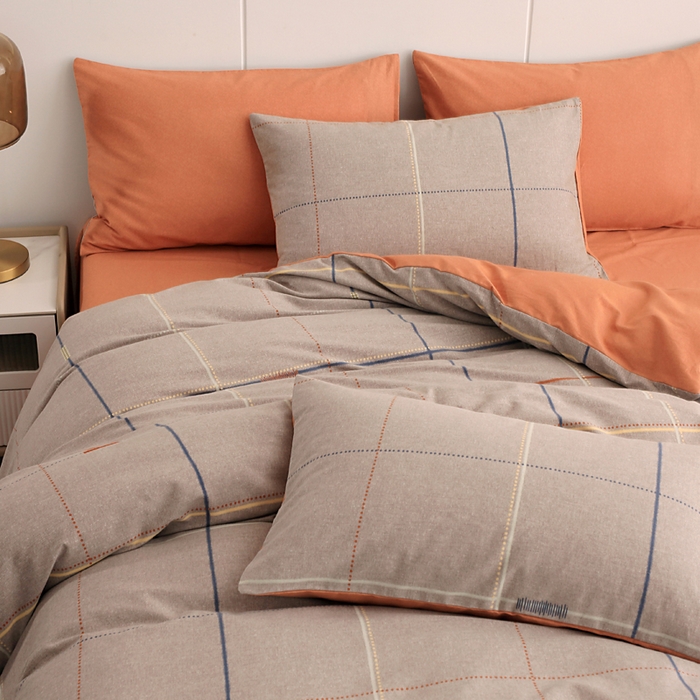 91家纺网 家纺一手货源 找家纺 爱思佳 2023新款全棉超柔陶瓷磨毛系列四件套 贝菡-灰