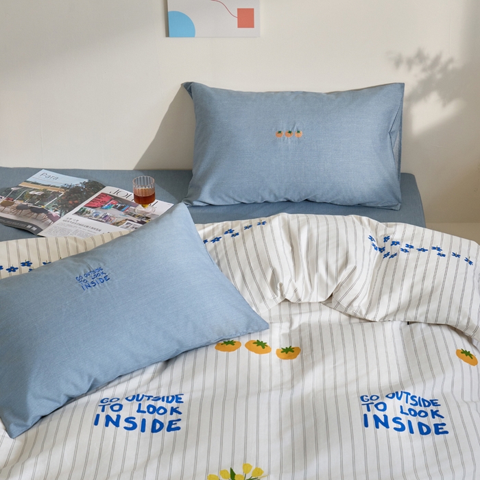 91家纺网 家纺一手货源 找家纺 怡家居 2023都市野兽刺绣系列四件套 笑白