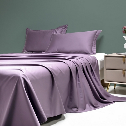 云栖家居 2023A类长绒棉纯色单床单 黑加仑