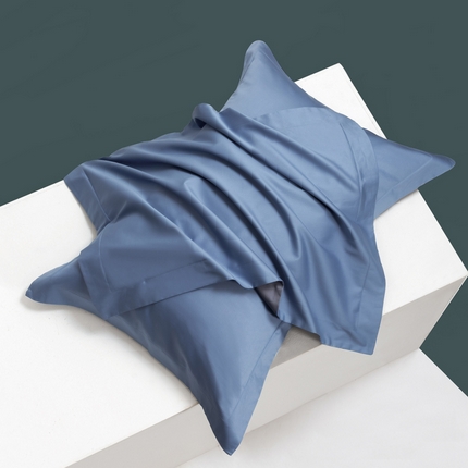 云栖家居 2023A类长绒棉纯色单枕套 鲸鱼蓝&青灰色