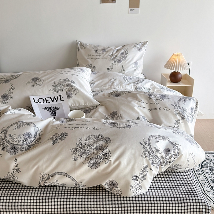 91家纺网 家纺一手货源 找家纺 怡家居 2023全棉印花四件套 锦绣