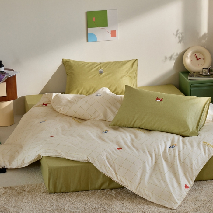 91家纺网 家纺一手货源 找家纺 怡家居 2023都市野兽刺绣系列四件套 欢喜