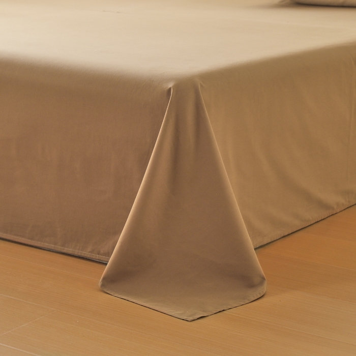 91家纺网 家纺一手货源 找家纺 2023A类纯色纯棉磨毛单床单 可可棕