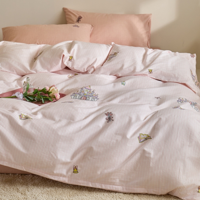 91家纺网 家纺一手货源 找家纺 怡家居 2023都市野兽刺绣系列四件套 城堡