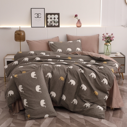 爱思佳 2023新款全棉超柔陶瓷磨毛系列四件套 象之家