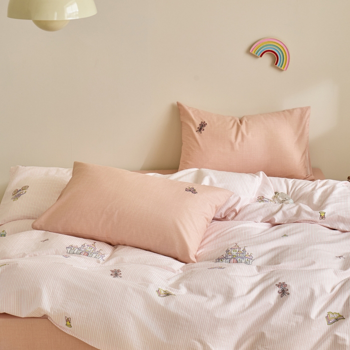 91家纺网 家纺一手货源 找家纺 怡家居 2023都市野兽刺绣系列四件套 城堡