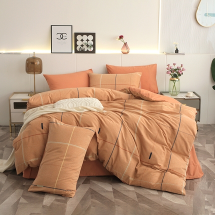 爱思佳 2023新款全棉超柔陶瓷磨毛系列四件套 贝菡-桔