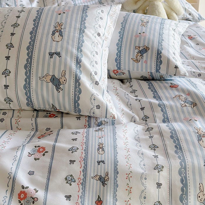 91家纺网 家纺一手货源 找家纺 怡家居 2023全棉印花四件套 彼得兔