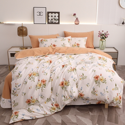 91家纺网 家纺一手货源 找家纺 爱思佳 2023新款全棉超柔陶瓷磨毛系列四件套 静淑