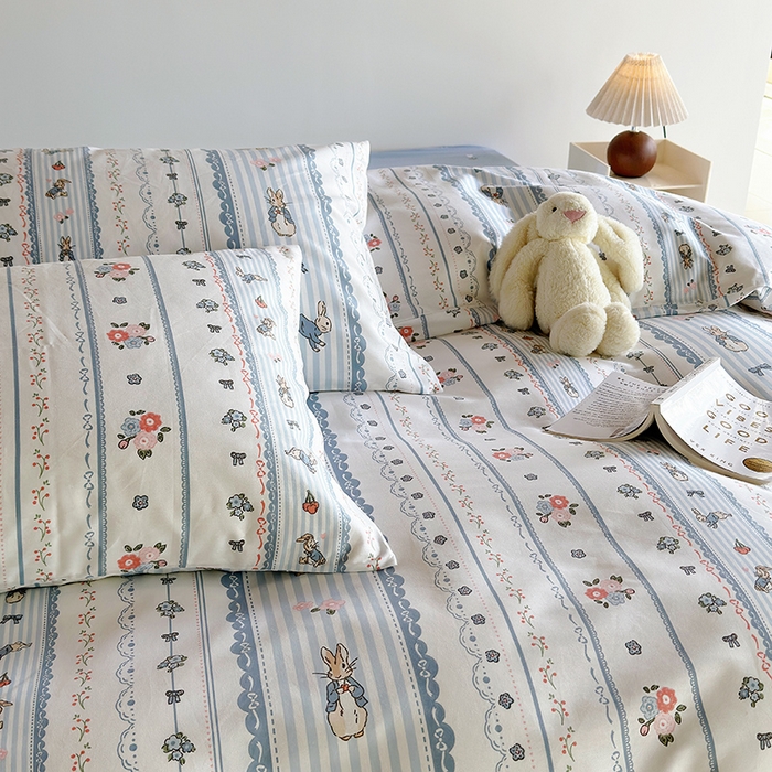 91家纺网 家纺一手货源 找家纺 怡家居 2023全棉印花四件套 彼得兔