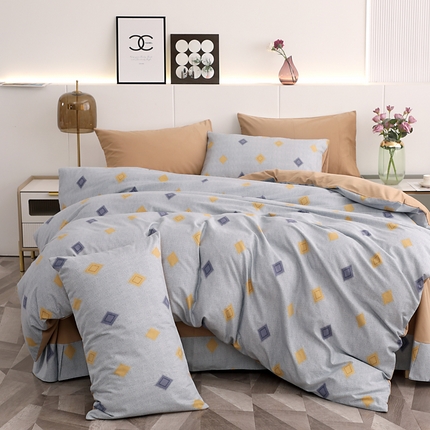 91家纺网 家纺一手货源 找家纺 爱思佳 2023新款全棉超柔陶瓷磨毛系列四件套 比柯