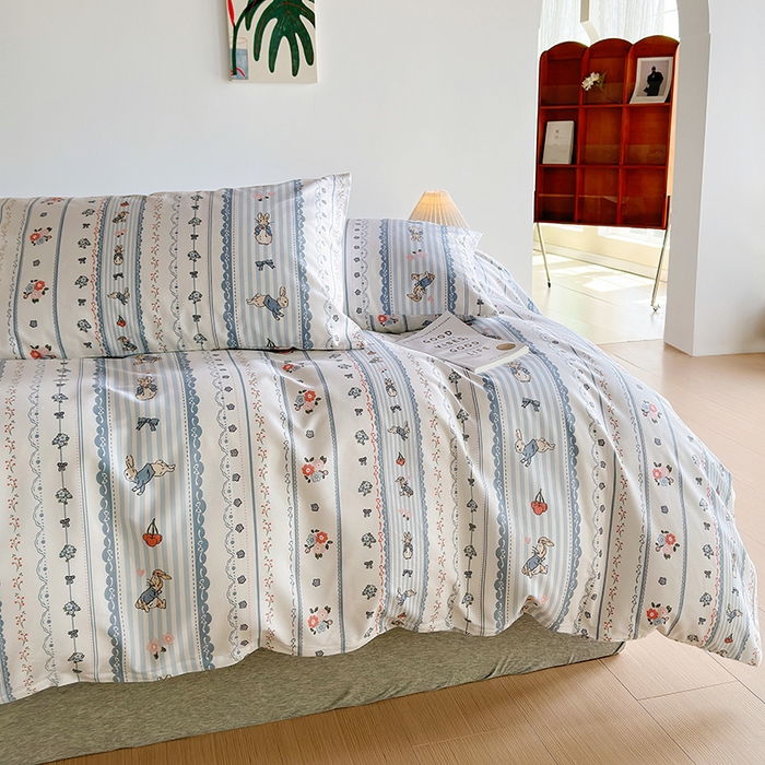 91家纺网 家纺一手货源 找家纺 怡家居 2023全棉印花四件套 彼得兔