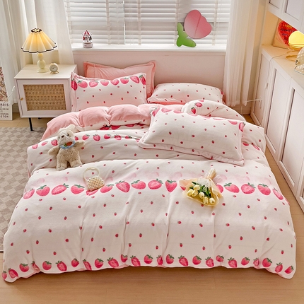 91家纺网 家纺一手货源 找家纺 （总）乐童2024新款吊边款牛奶绒四件套