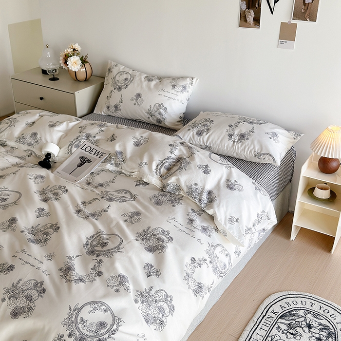 91家纺网 家纺一手货源 找家纺 怡家居 2023全棉印花四件套 锦绣