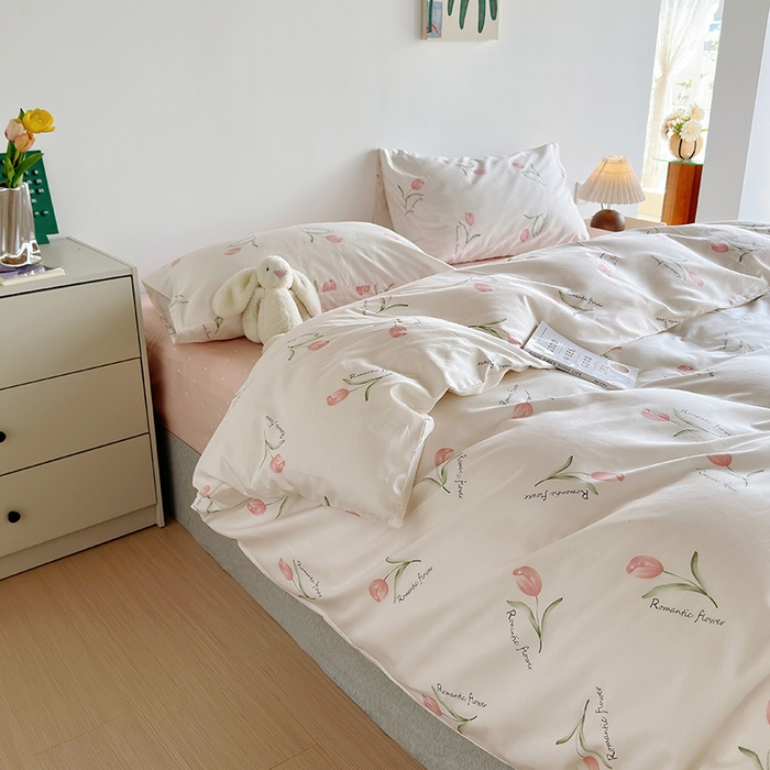 91家纺网 家纺一手货源 找家纺 怡家居 2023全棉印花四件套 花晴