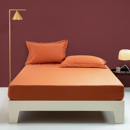 云栖家居 2023A类长绒棉纯色单床笠 落日橙