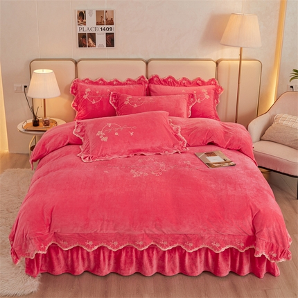 91家纺网 家纺一手货源 找家纺 （总）恒爱家纺 2023新款宝宝绒花好月圆床单款四件套