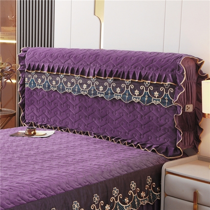 新款心心相印蕾丝款床头罩 心心相印蕾丝款-高贵紫
