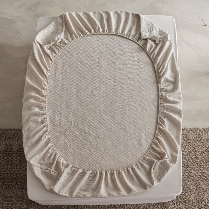 91家纺网 家纺一手货源 找家纺 （总）安莱生活 2023年新品亚麻夹棉床笠及夹棉床笠三件套