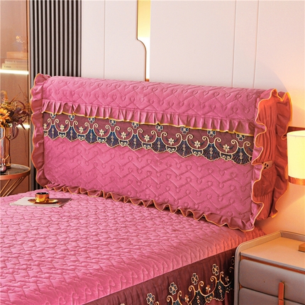 新款心心相印蕾丝款床头罩 心心相印蕾丝款-豆沙