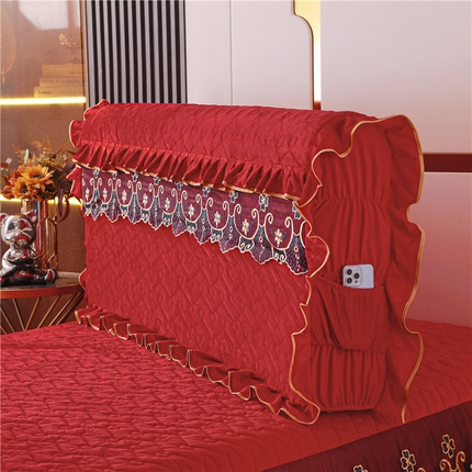 91家纺网 家纺一手货源 找家纺 （总）新款心心相印蕾丝款床头罩