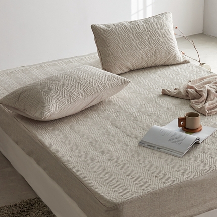 91家纺网 家纺一手货源 找家纺 （总）安莱生活 2023年新品亚麻夹棉床笠及夹棉床笠三件套